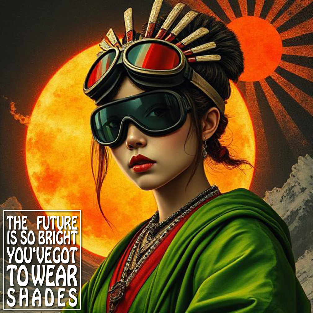 Erika Artaker The Future is so bright you' ve got to wear shades – poster – girl goggles – ai generated images